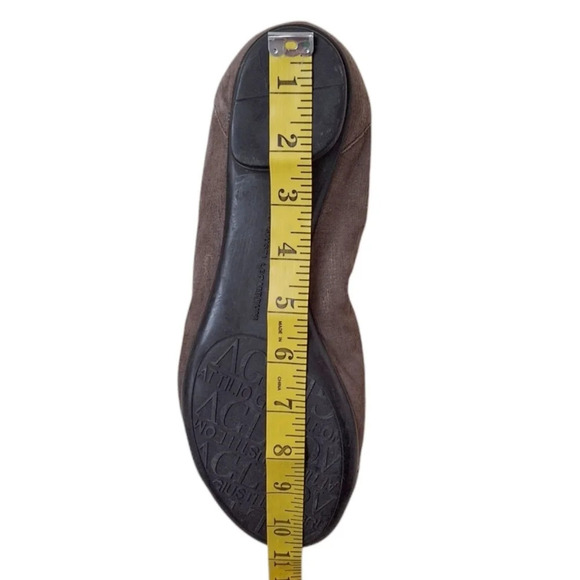 AGL Suede Ballet Flats Italy Neutral Taupe Business Casual Professional EU 41.5 - Picture 6 of 7